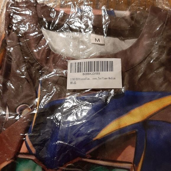 New Sonic Hedgehog Flame 3d Screen Print Shirt Youth Kids Medium - Picture 4 of 4